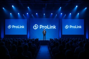 Eyni zal ProLink tərəfindən qurulmuş işıqlandırma və dolu iştirakçılarla