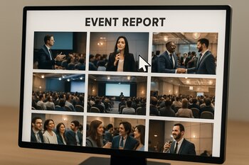 Monitor ekranında tədbir fotolarının seçimi aparılır