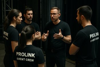 ProLink komandası event başlamazdan əvvəl backstage brifinqində
